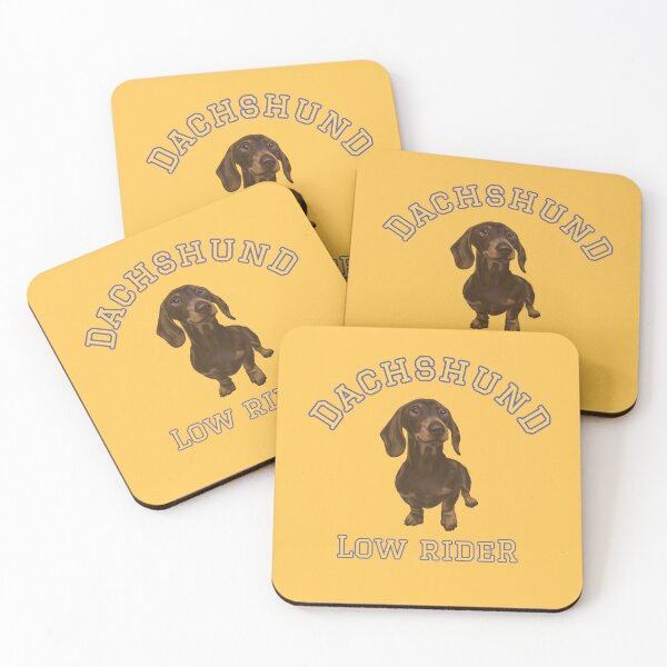 Item preview, Chocolate Smooth Haired Dachshund Low Rider Varsity Style designed and sold by barksandsqueaks.