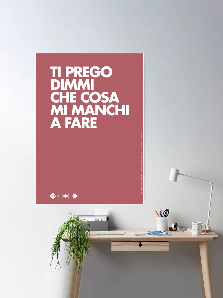 canzone calcutta che cosa mi manchi a fare Poster for Sale by  unposteralsole