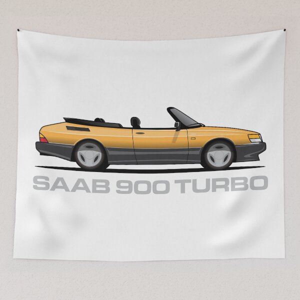 Item preview, Saab 900 SPG Aero Convertible Illustration Yellow designed and sold by blackdogshop.