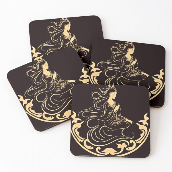Item preview, Black & Gold Guanyin Crest designed and sold by couture-rapture.