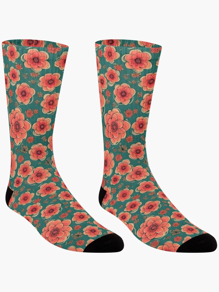 Thumbnail 3 of 5, Socks, Spring flowers pattern designed and sold by Mikevirtualshop.