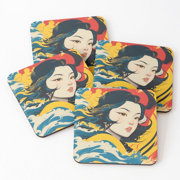 Item preview, Harmony of Cultures: Girl with Hokusai's Wave designed and sold by LeonAndrewRazon.