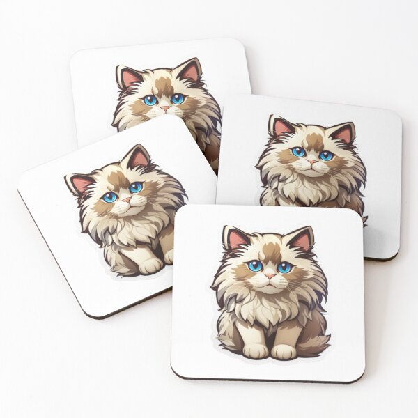Item preview, Whimsical Wonders Cartoon Fluffy Ragdoll Cat - An Adorable and Captivating Feline Delight designed and sold by Akira Miyamoto.
