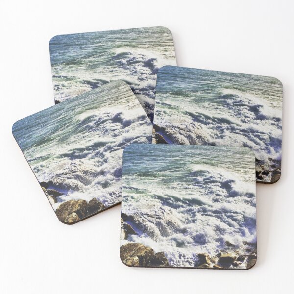 Item preview, Close Up of Ocean Waves Breaking and Foaming on Rocky Foreshore in Cornwall: A Celebration of the Power of Nature designed and sold by Oh Halo Berry.