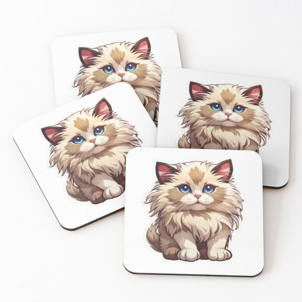 Item preview, Whimsical Wonders Cartoon Fluffy Ragdoll Cat - An Adorable and Captivating Feline Delight designed and sold by Akira Miyamoto.