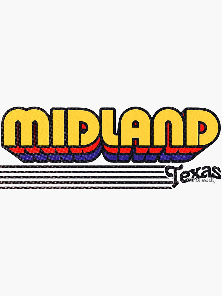 "Midland, Texas Retro Stripes" Sticker for Sale by retroready Redbubble