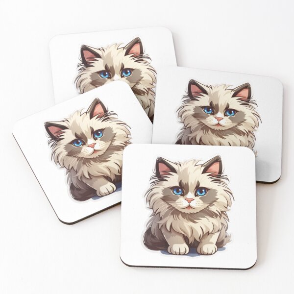 Item preview, Whimsical Wonders Cartoon Fluffy Ragdoll Cat - An Adorable and Captivating Feline Delight designed and sold by Akira Miyamoto.