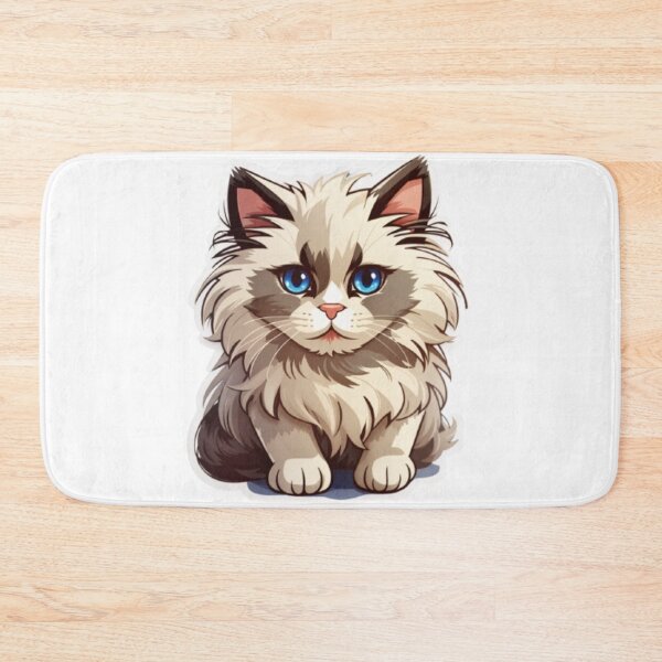 Item preview, Whimsical Wonders Cartoon Fluffy Ragdoll Cat - An Adorable and Captivating Feline Delight designed and sold by Akira Miyamoto.