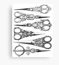 Vintage Hairdresser's Scissors, Hairdresser Art, Antique Home Decor, Sewing Scissors Canvas Print