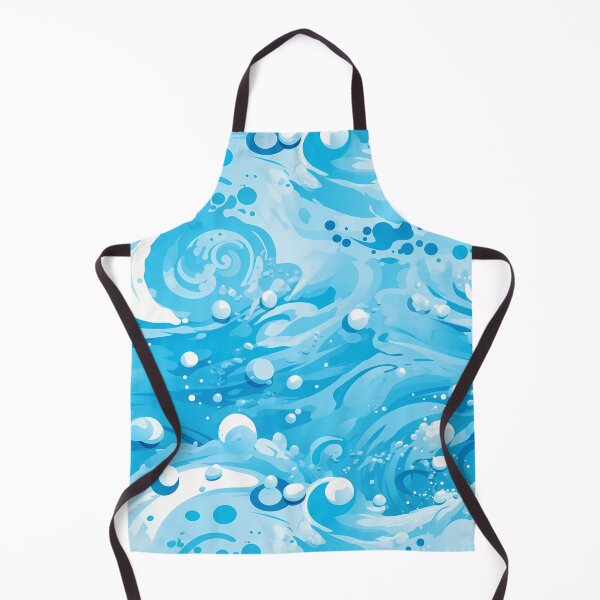 Item preview, Water Pattern 12, fresh blue ocean like ice cream, bubbles, icy sea swirling, white and blue, weather and nature. designed and sold by FoxRobinRabbit.
