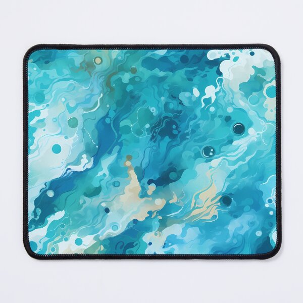 Item preview, Water Pattern 13, fresh clear ocean rippled reflections, capillary waves, blue tropical sea, white, pale yellow, weather and nature. designed and sold by FoxRobinRabbit.