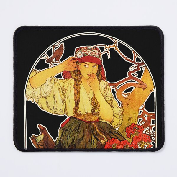Item preview, HD. Alphonse Mucha - Music: Moravian Teachers Choir. Black background version by Mindthecherry designed and sold by MINDTHECHERRY.