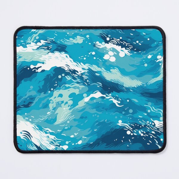 Item preview, Water Pattern 14, fresh clear ocean, rippled waves, blue tropical sea, white, weather and nature. designed and sold by FoxRobinRabbit.