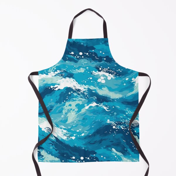 Item preview, Water Pattern 14, fresh clear ocean, rippled waves, blue tropical sea, white, weather and nature. designed and sold by FoxRobinRabbit.
