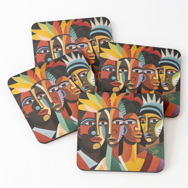 Item preview,  African Tribal Faces in Colorful Harmony designed and sold by SmahiCreations.
