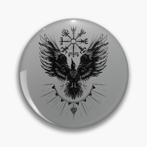 Item preview, Viking raven with vegvisir and valknut designed and sold by Christine Krahl.