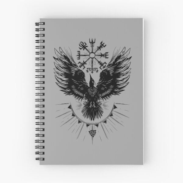 Item preview, Viking raven with vegvisir and valknut designed and sold by Christine Krahl.