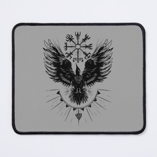 Item preview, Viking raven with vegvisir and valknut designed and sold by Christine Krahl.