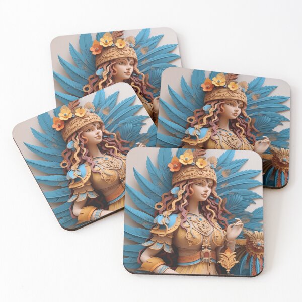 Item preview, A woman with colorful feathers holds a parrot designed and sold by aiphotosart.