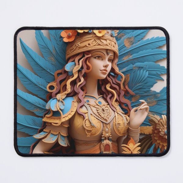 Item preview, A woman with colorful feathers holds a parrot designed and sold by aiphotosart.