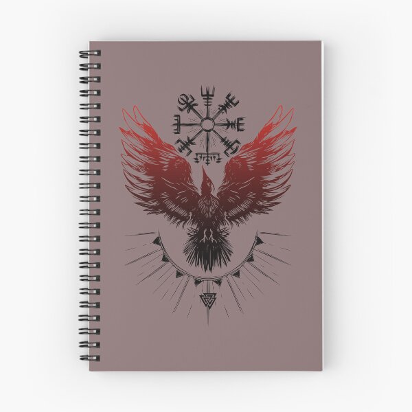 Item preview, Viking raven blood raven with vegvisir and valknut designed and sold by Christine Krahl.