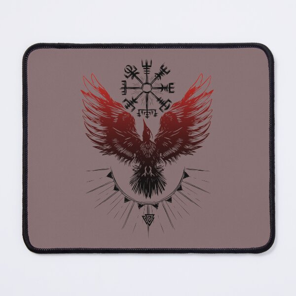 Item preview, Viking raven blood raven with vegvisir and valknut designed and sold by Christine Krahl.