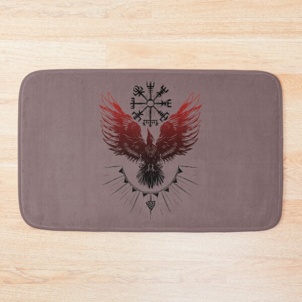 Item preview, Viking raven blood raven with vegvisir and valknut designed and sold by Christine Krahl.