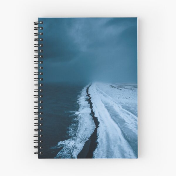 Item preview, Snowy Black Sand Beach in Iceland – Moody Landscape Photography designed and sold by regnumsaturni.