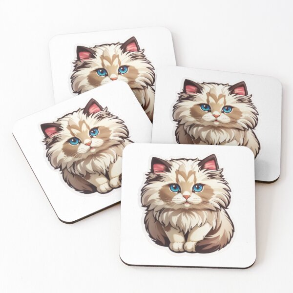 Item preview, Whimsical Wonders Cartoon Fluffy Ragdoll Cat - An Adorable and Captivating Feline Delight designed and sold by Akira Miyamoto.