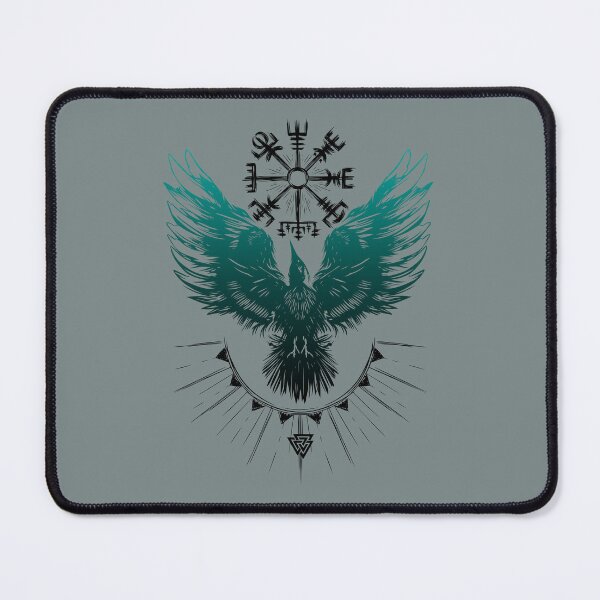 Item preview, Viking raven with vegvisir and valknut designed and sold by Christine Krahl.