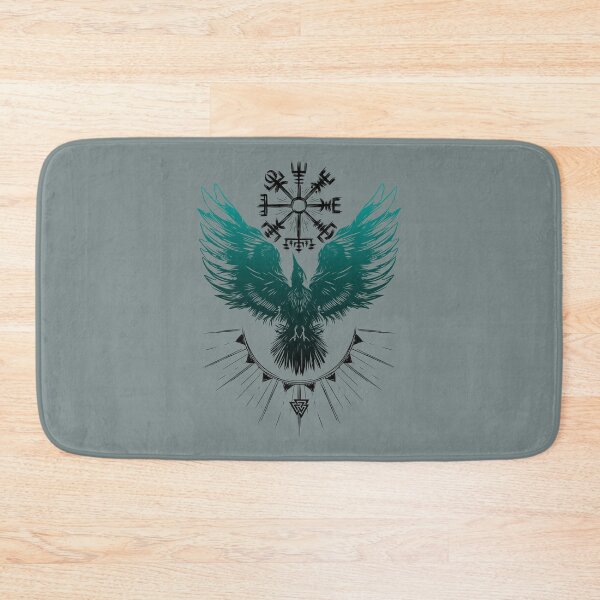 Item preview, Viking raven with vegvisir and valknut designed and sold by Christine Krahl.