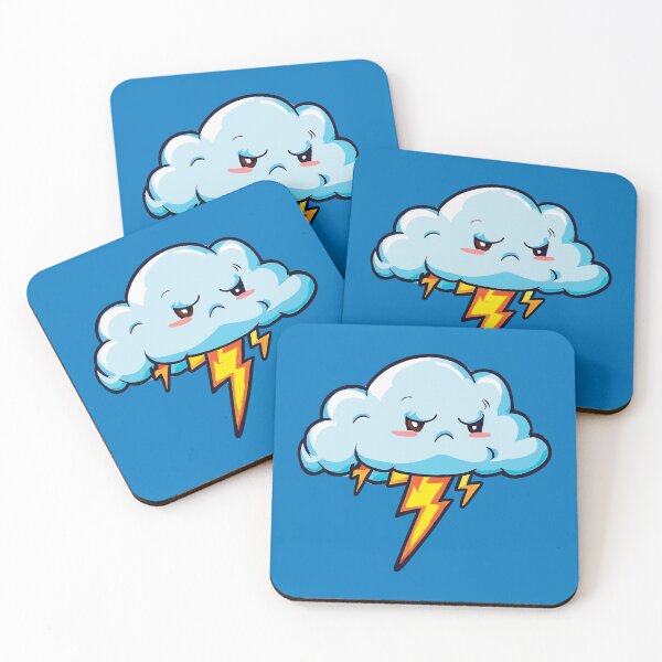 Item preview, Angry Cartoon Cloud with Lightning Illustration designed and sold by ZetaDream.
