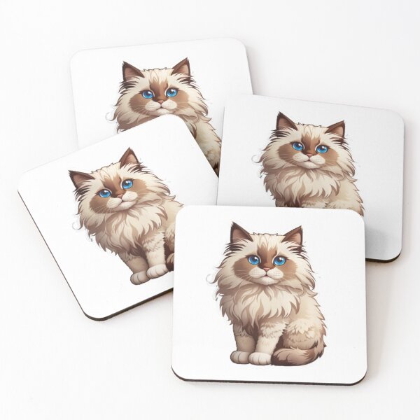 Item preview, Whimsical Wonders Cartoon Fluffy Ragdoll Cat - An Adorable and Captivating Feline Delight designed and sold by Akira Miyamoto.