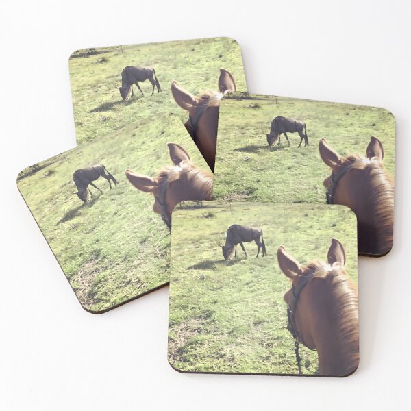 Item preview, Horseback Safari Photo of Horse Looking at Wildebeest: Exploring the African Savanna  designed and sold by Oh Halo Berry.