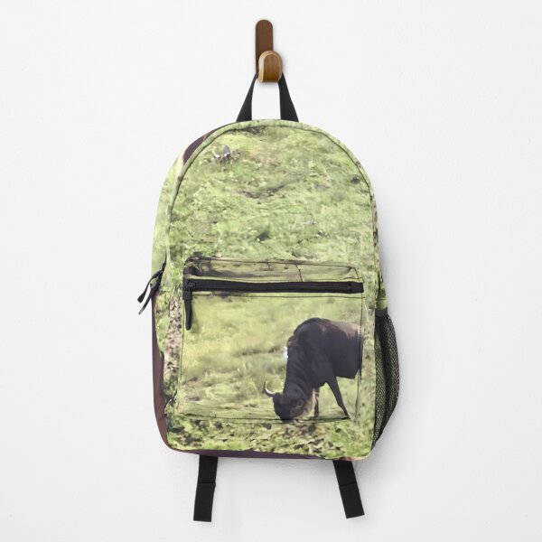 Item preview, Horseback Safari Photo of Horse Looking at Wildebeest: Exploring the African Savanna designed and sold by Oh Halo Berry.