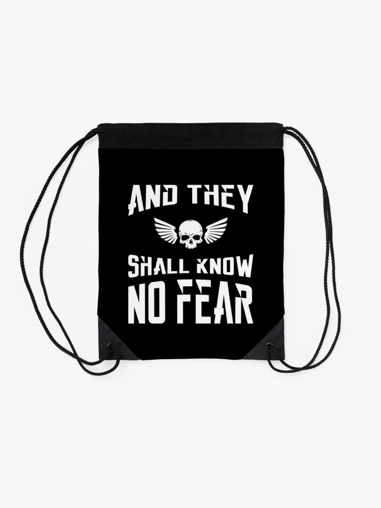 Alternate view of And They Shall Know No Fear 40k Marine Wargaming Tabletop Miniatures Gamer Drawstring Bag