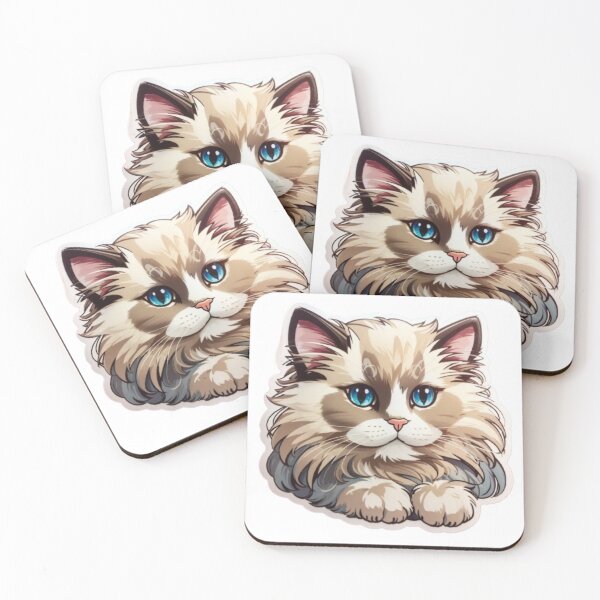 Item preview, Whimsical Wonders Cartoon Fluffy Ragdoll Cat - An Adorable and Captivating Feline Delight designed and sold by Akira Miyamoto.