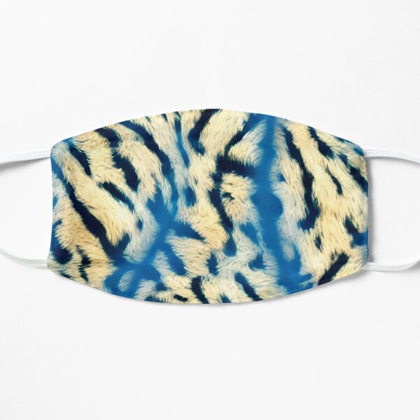Blue and Yellow Tiger Spots Flat Mask