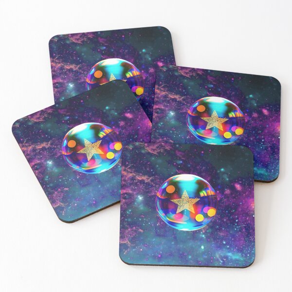 Item preview, Colorful Bubble with Gold Star in Galaxy  designed and sold by UllaSformat.