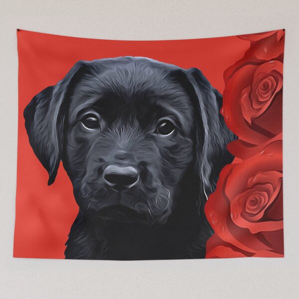 Item preview, Black Labrador - Valentine of Roses  designed and sold by BlackDogArtJudy.