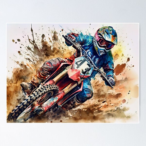 Item preview, Motocross action designed and sold by Stroka-AI-Art.
