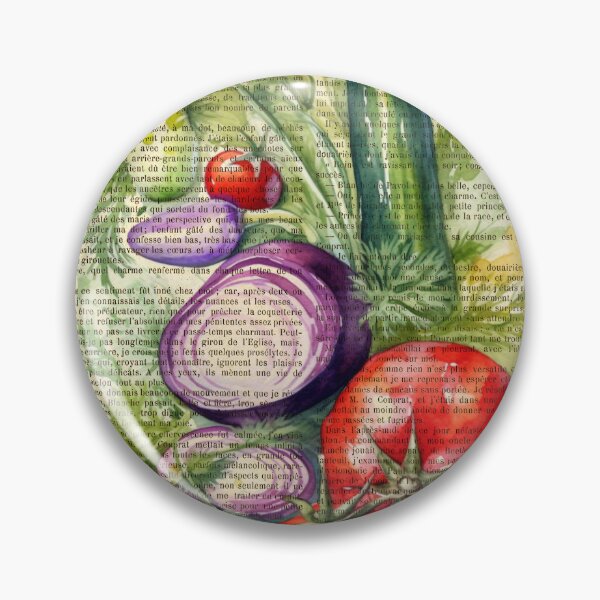 Item preview,  Botanical print, on old book page - vegetables designed and sold by Art by Lilia.
