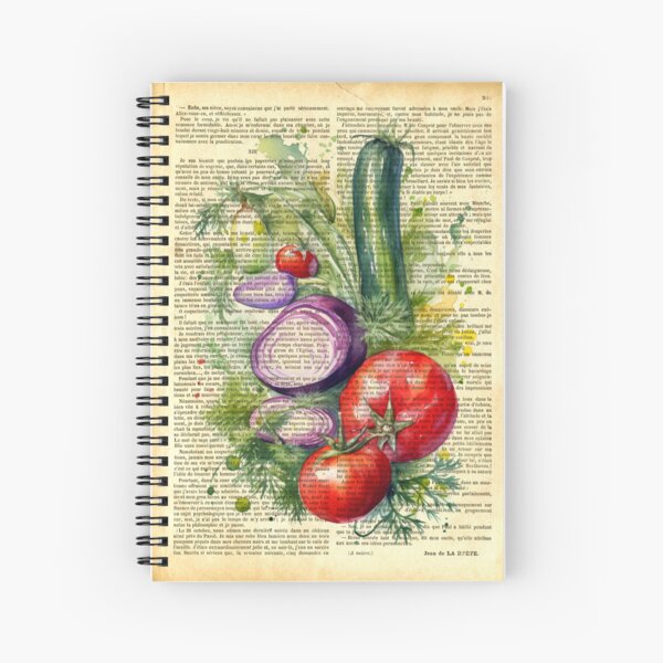 Item preview,  Botanical print, on old book page - vegetables designed and sold by Art by Lilia.