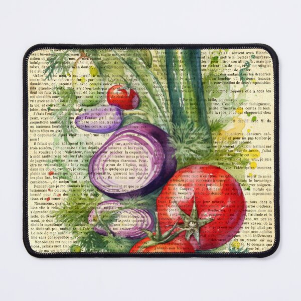 Item preview, Botanical print, on old book page - vegetables designed and sold by Art by Lilia.