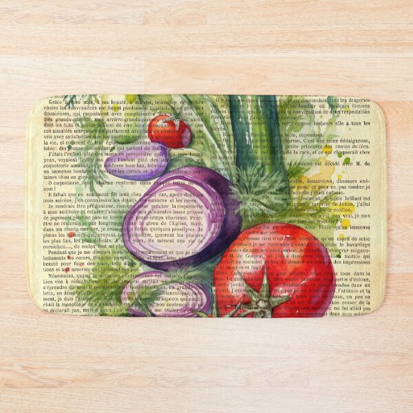 Item preview,  Botanical print, on old book page - vegetables designed and sold by Art by Lilia.