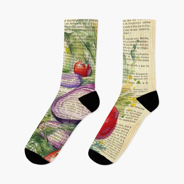 Item preview,  Botanical print, on old book page - vegetables designed and sold by Art by Lilia.