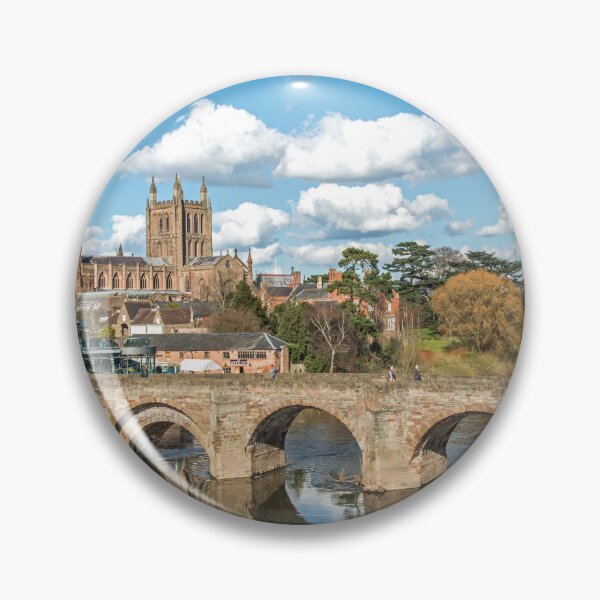 Item preview, River Wye at Hereford with the arched bridge and cathedral  designed and sold by Cameranick.