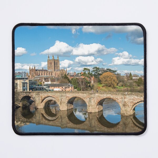 Item preview, River Wye at Hereford with the arched bridge and cathedral  designed and sold by Cameranick.