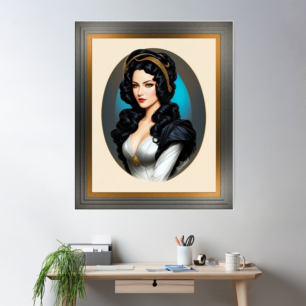 Portrait Of The Noblewoman Malstavia Enouwhe AI Concept Art by Xzendor7 - The Raven Haired Beauty 2 Portrait Of The Noblewoman Malstavia Enouwhe Beautiful AI Concept Art by Xzendor7 Wall Decor Poster