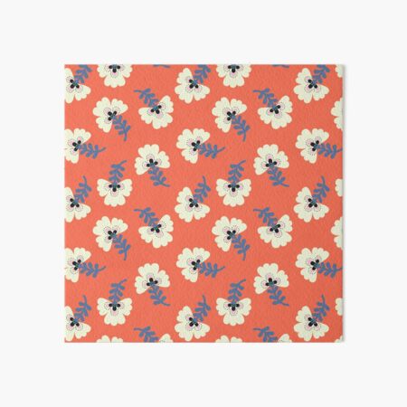 Flowers - Pattern in Orange Art Board Print